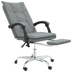 Chaise fauteuil siège pivotante de inclinable de bureau informatique étude foncé tissu gris 02_0024244