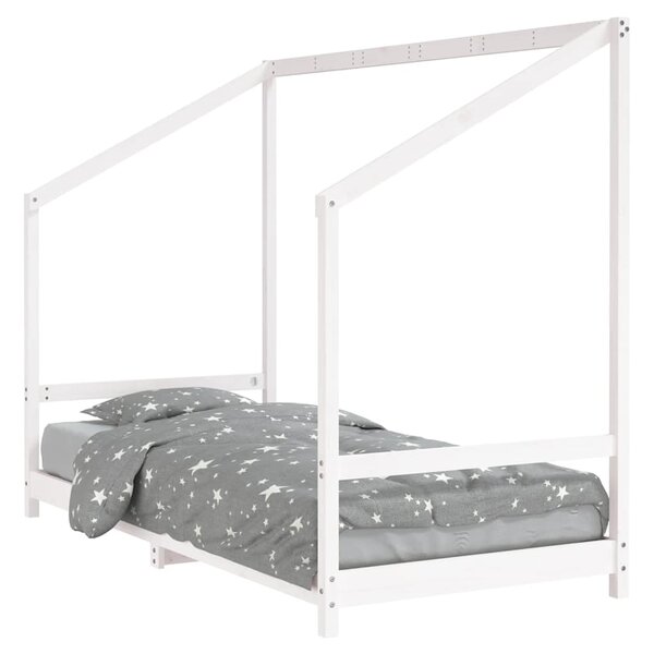vidaXL Cadre de lit pour enfants blanc 90x190 cm bois de pin massif