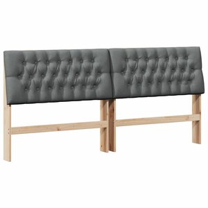 vidaXL Tête de lit capitonnée Gris foncé 200 cm Pin massif