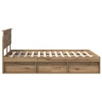 vidaXL Cadre de lit Chêne artisan 135 x 190 cm Pin massif