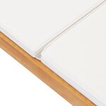 vidaXL Chaise longue avec coussin Bois de teck solide Crème