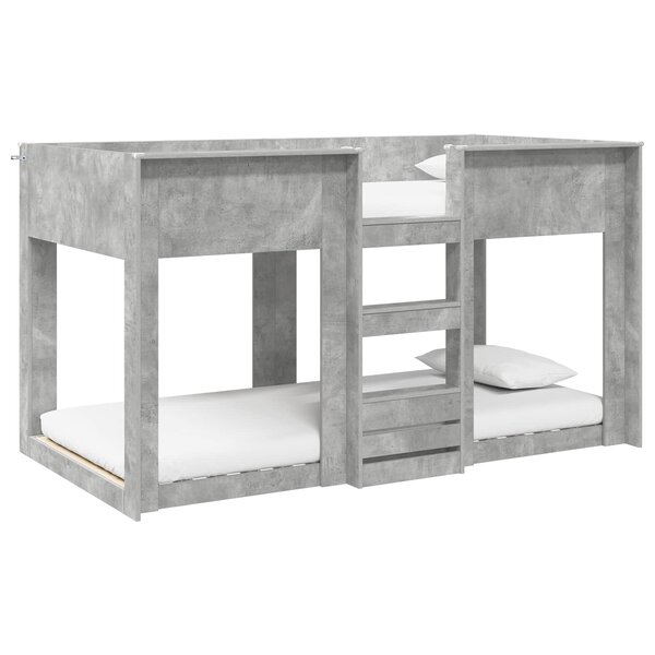 vidaXL Lit Superposé pour Enfants Gris béton 90 x 200 cm