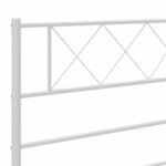 vidaXL Cadre de lit métal avec tête de lit/pied de lit blanc 193x203cm