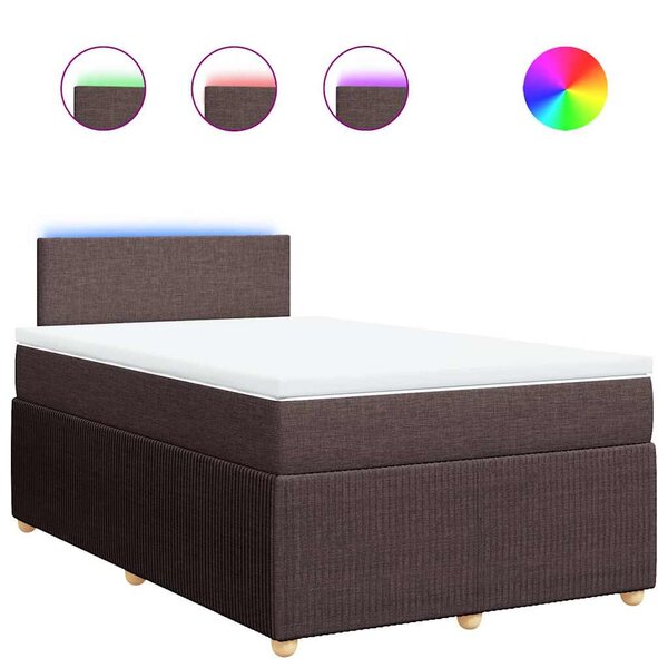 vidaXL Sommier à lattes de lit avec matelas Marron foncé 120x200 cm