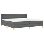 vidaXL Lit à ressorts avec matelas Gris foncé 200 x 200 cm Polyester