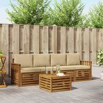 vidaXL Ensemble de canapés d'extérieur 5 pc Naturel et Beige