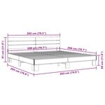vidaXL Cadre de lit sans matelas sonoma gris 200x200 cm