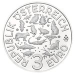 Pièce de monnaie 3 euro Autriche 2017 – Tigre