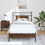 vidaXL Cadre de lit sans matelas chêne marron 80x200cm bois ingénierie