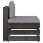 vidaXL Salon de jardin 9 Pièces avec coussins Bois imprégné de gris
