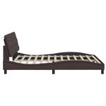 vidaXL Cadre de lit avec LED sans matelas marron foncé 160x200cm tissu