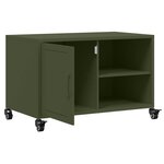 vidaXL Meuble TV vert olive 68x39x43 5 cm acier