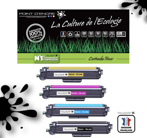 TN241 / TN245 / TN242 / TN246 - NOIR / CYAN / MAGENTA / JAUNE - Grande capacité