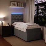 vidaXL Sommier à lattes de lit et matelas Gris foncé 90x200 cm Velours