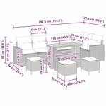 vidaXL Canapé de jardin 10 pièces avec coussins  Beige  Rotin synthétique et Acacia.