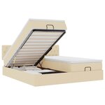 VidaXL Cadre de lit ottoman avec matelas crème 160x200 cm tissu