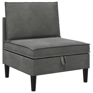 vidaXL Canapé moyen avec rangement Gris foncé Velours