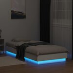 vidaXL Cadre de lit avec LED Blanc 80 x 200 cm Bois d'ingénierie