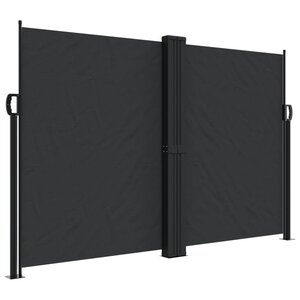 vidaXL Auvent latéral rétractable noir 160x1200 cm
