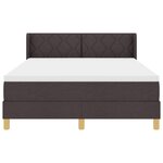 vidaXL Lit à ressorts Marron foncé et Blanc 140 x 190 cm tissu