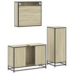 vidaXL Ensemble de meubles de salle de bain 3 Pièces chêne sonoma
