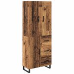 vidaXL Haut Armoire 2 Pièces Bois Ancien Bois Aggloméré et Verre