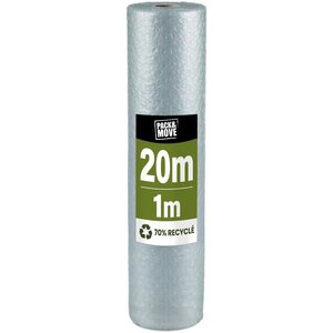 Pack And Move - Film À Bulle Recyclé - 1 X 20 M - Déménagement Expédition Et Protection - Papier Bulle De Qualité - 70 recyclé