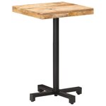 vidaXL Table de bistro Carrée 50x50x75 cm Bois de manguier brut