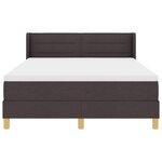 vidaXL Lit à ressorts Marron foncé et blanc 140 x 200 cm tissu