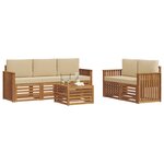 vidaXL Ensembles de canapés avec coussin 6 Pièces Naturel et Beige