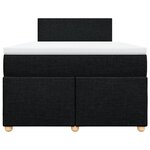 vidaXL Sommier à lattes de lit avec matelas Noir 120x200 cm Tissu