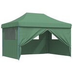 vidaXL Tente de réception pliable escamotable 4 parois latérales vert