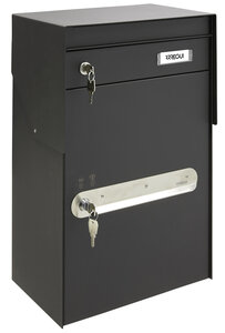 Boîte à colis en acier  Bigpack EP2014  courrier et colis 42 x 30 x 19 cm  Noir