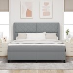Lit à ressort vidaXL avec matelas - Gris clair  180x200 cm  Tissu