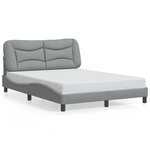 vidaXL Cadre de lit avec LED sans matelas Hvar gris clair 120x200 cm tissu