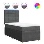 vidaXL Sommier à lattes de lit avec matelas Gris foncé 100x200cm Tissu