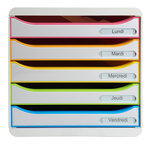 Module de classement big box plus 5 tiroirs black office - blanc/arlequin - exacompta