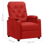 vidaXL Fauteuil inclinable Rouge bordeaux Similicuir