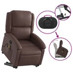 vidaXL Fauteuil inclinable de massage Marron Similicuir