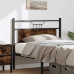 vidaXL Tête de lit chêne fumé 107 cm bois d'ingénierie et acier