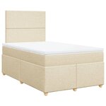 vidaXL Sommier à lattes de lit avec matelas crème 120x190 cm tissu