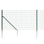 vidaXL Clôture en treillis métallique et piquet d'ancrage vert 0 8x25m