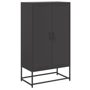 vidaXL Buffet haut noir 68 5x38 5x123 5 cm acier