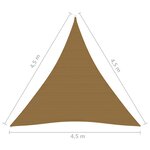 vidaXL Voile d'ombrage 160 g/m² Taupe 4 5x4 5x4 5 m PEHD