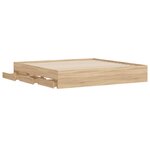 vidaXL Cadre de lit avec tiroirs sans matelas chêne sonoma 180x200 cm
