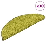 vidaXL Tapis d'escalier 30 pièces 56 x 17 x 3 cm Vert Demi-rond