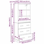 vidaXL Haut Armoire Bois ancien 69 5 x 34 x 180 cm Bois d'ingénierie