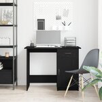 Bureau vidaXL Noir Chêne 100x50x76 cm en bois d'ingénierie