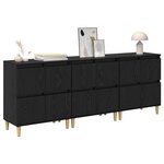 vidaXL Buffets 3 Pièces Chêne noir 60 x 35 x 70 cm Bois d'ingénierie