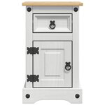vidaXL Table de chevet avec tiroir Blanc 35 x 32 5 x 58 cm Pin massif
